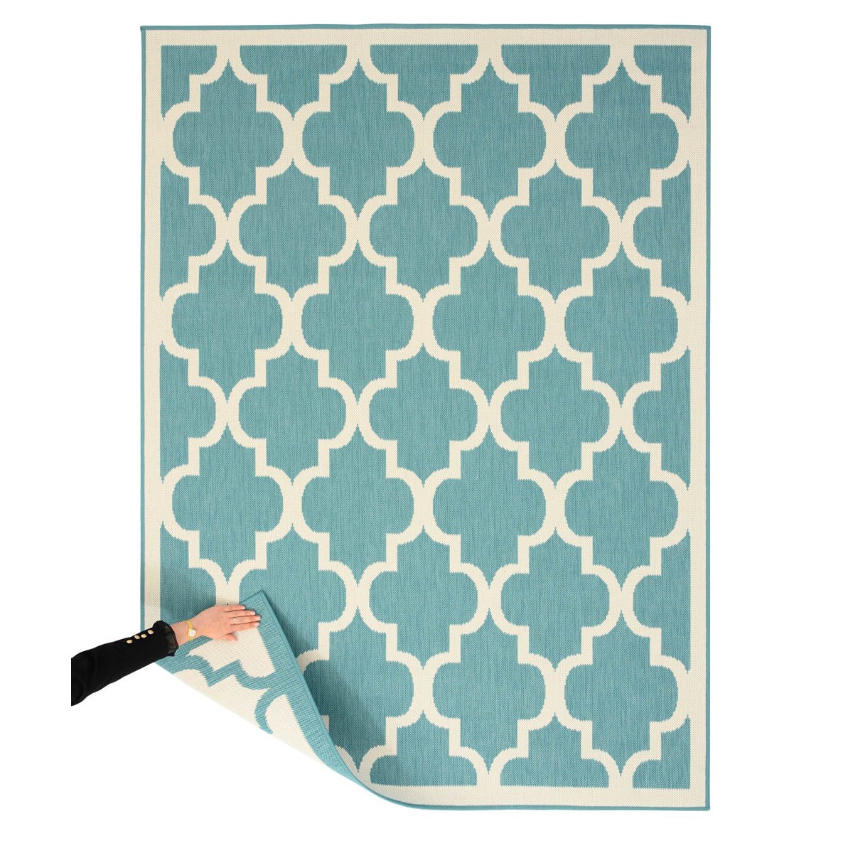 Tapeso Retro buitenkleed - Flip Lucky turquoise - 160x220 cm