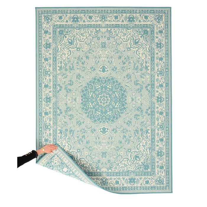 Tapeso Vintage buitenkleed - Flip Agnes turquoise - 160x220 cm