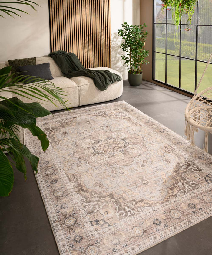 Heritaged Vintage buitenkleed - Valenca Fino lichtgrijs|beige - 80x150