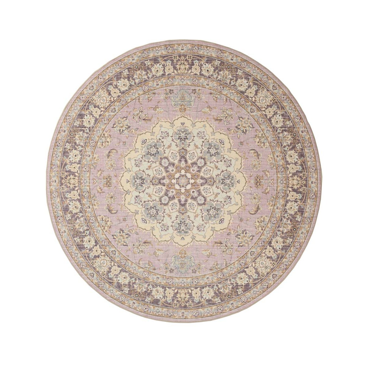 Heritaged Rond Vintage buitenkleed - Valenca Nova paars|roze - 230 cm