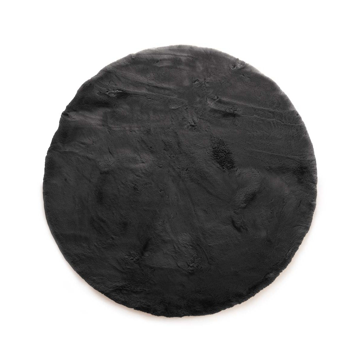 Tapeso Fluffy vloerkleed rond - Comfy Deluxe donkergrijs - 100 cm