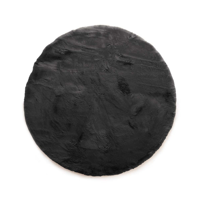 Tapeso Fluffy vloerkleed rond - Comfy Deluxe donkergrijs - 100 cm