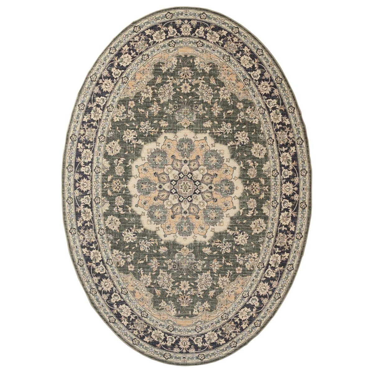 Heritaged Buitenkleed ovaal Vintage - Valenca Nova donkergroen -