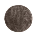 Tapeso Rond hoogpolig vloerkleed velvet - Posh grijs - 80 cm