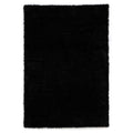 Tapeso Hoogpolig vloerkleed velvet - Posh zwart - 160x230 cm
