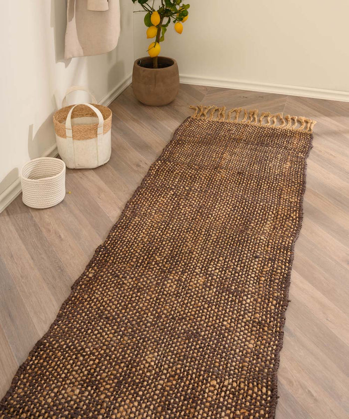 Boho&me Jute loper Chunky - Boho & me - bruin|naturel - 70x200 cm