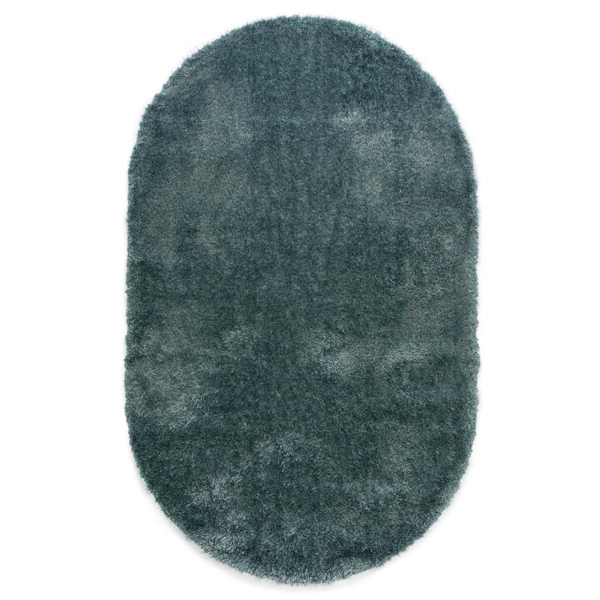 Tapeso Ovaal hoogpolig vloerkleed velvet - Posh blauw - 200x300 cm