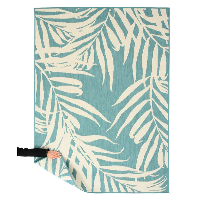 Tapeso Buitenkleed Palm - Flip Coco turquoise - 160x220 cm