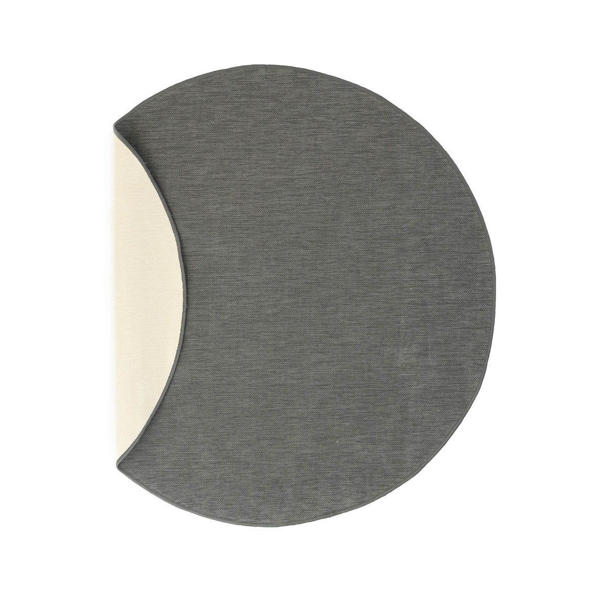 Tapeso Rond Buitenkleed effen - Flip grijs - 200 cm