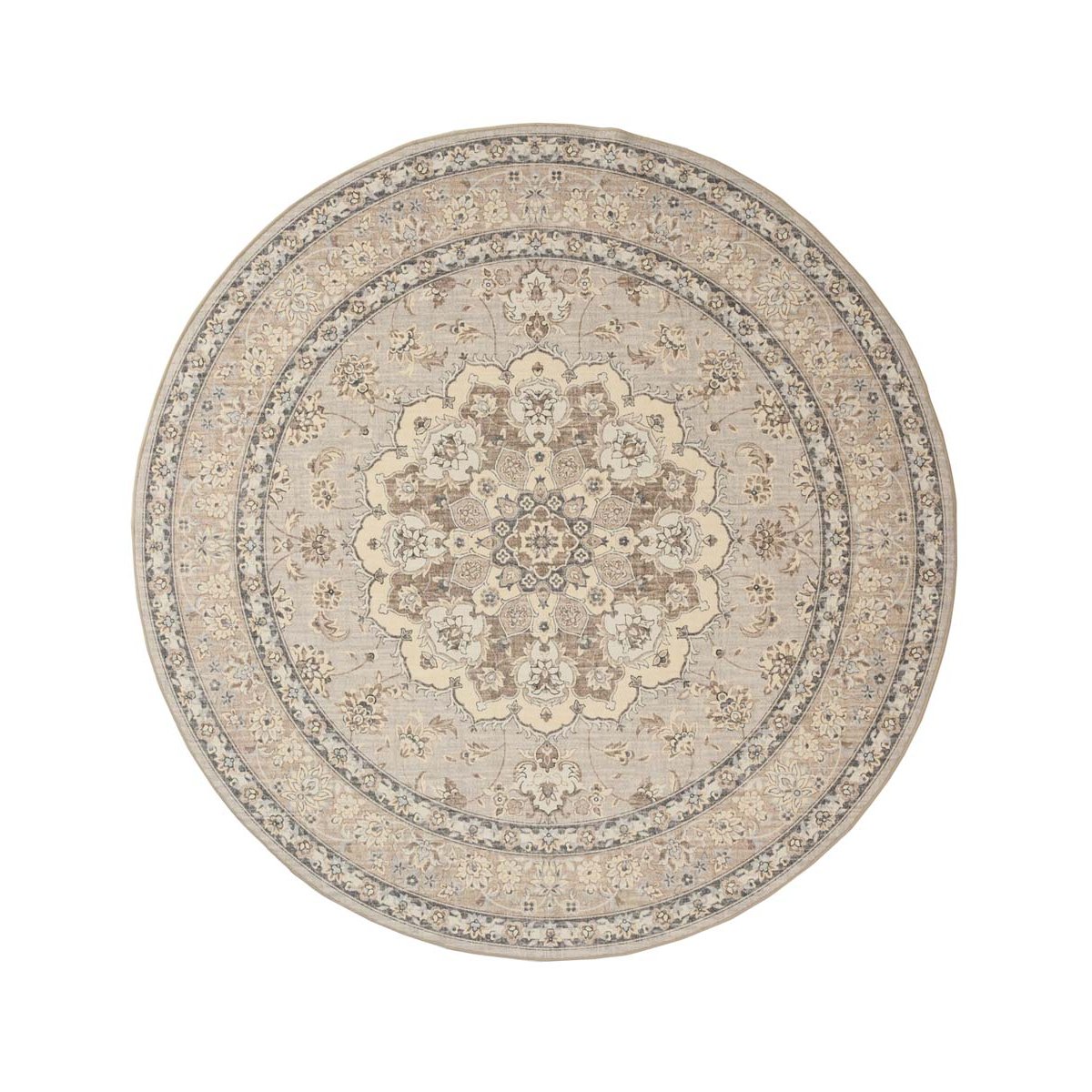 Heritaged Rond Vintage buitenkleed - Valenca Nova beige|lichtgrijs -