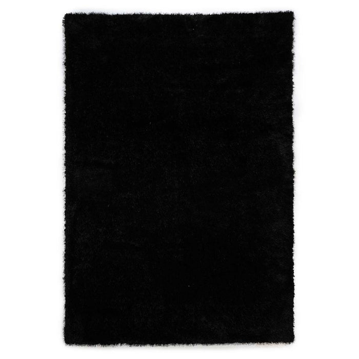 Tapeso Hoogpolig vloerkleed velvet - Posh zwart - 140x200 cm