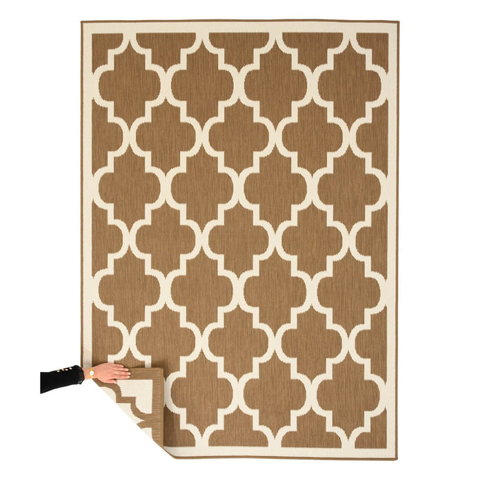 Tapeso Retro buitenkleed - Flip Lucky lichtbruin - 160x220 cm