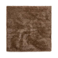 Tapeso Vierkant hoogpolig vloerkleed velvet - Posh bruin - 120x120 cm