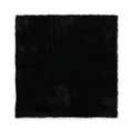 Tapeso Vierkant hoogpolig vloerkleed velvet - Posh zwart - 160x160 cm
