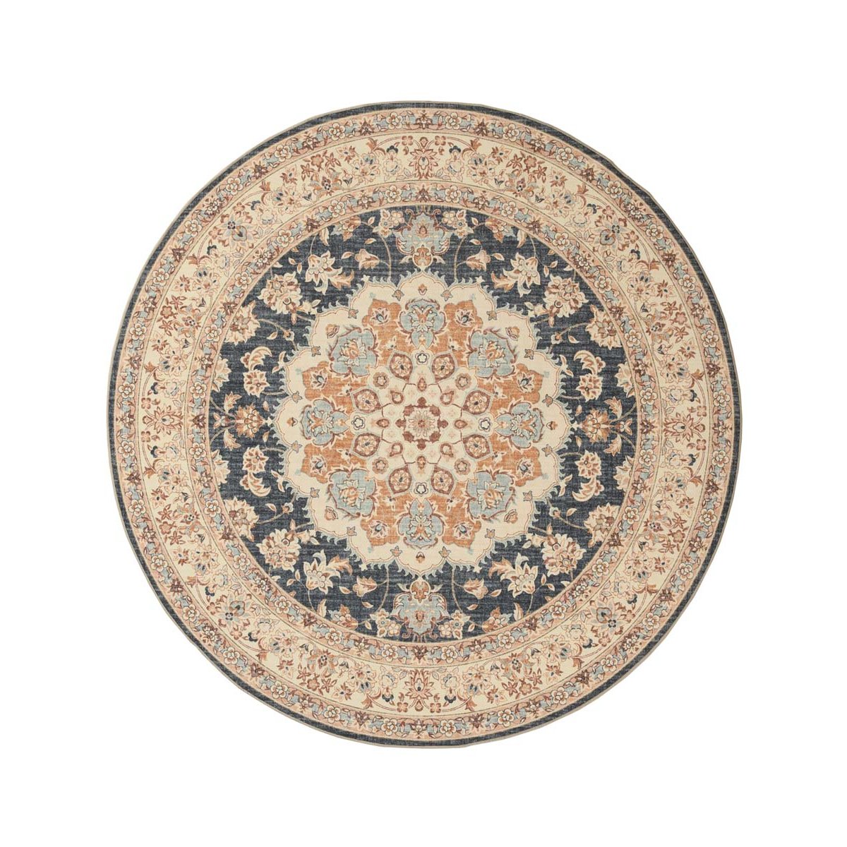 Heritaged Rond Vintage buitenkleed - Valenca Nova goud|blauw - 200 cm
