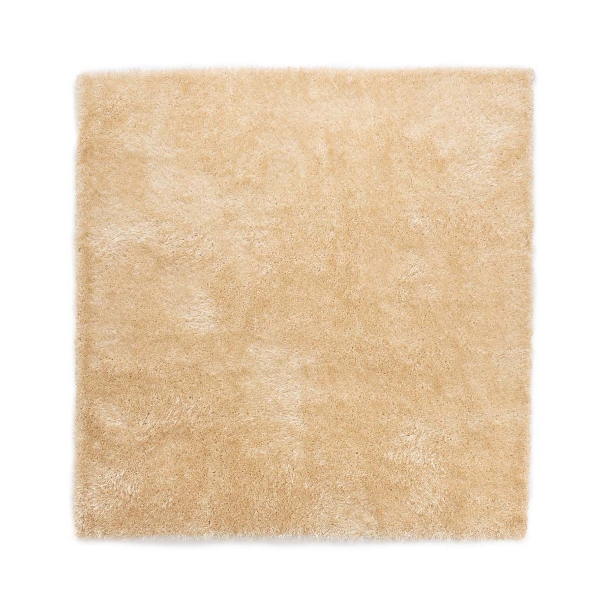 Tapeso Vierkant hoogpolig vloerkleed velvet - Posh champagne - 120x120