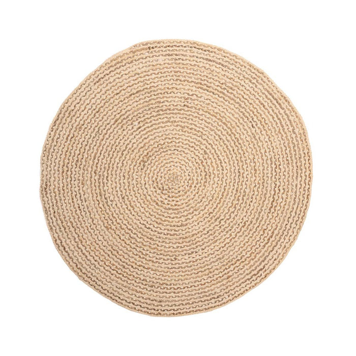 Boho&me Jute vloerkleed rond - Braided - wit|naturel - 160 cm