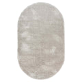 Tapeso Ovaal hoogpolig vloerkleed velvet - Posh lichtzilver - 200x300