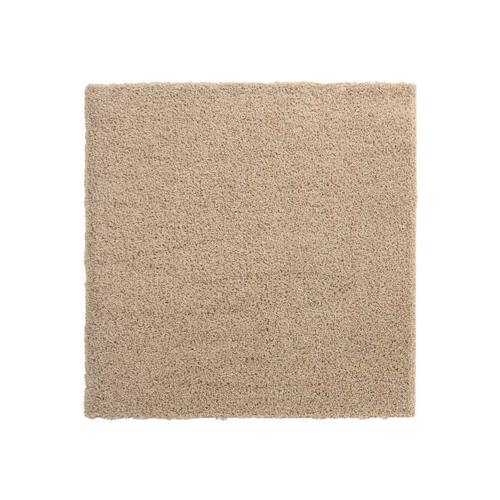 Tapeso Vierkant hoogpolig vloerkleed shaggy Trend effen - champagne -