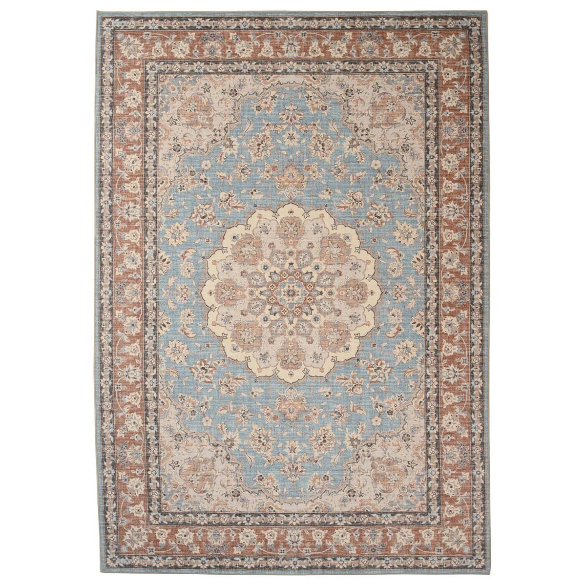 Heritaged Vintage buitenkleed - Valenca Nova lichtblauw|beige - 80x150