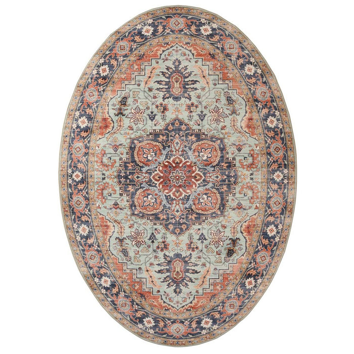 Heritaged Buitenkleed ovaal Vintage - Valenca Fino groen|blauw -