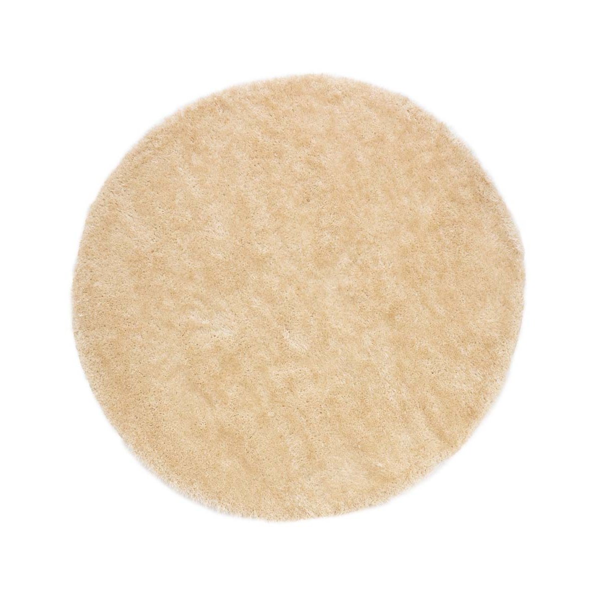 Tapeso Rond hoogpolig vloerkleed velvet - Posh champagne - 120 cm