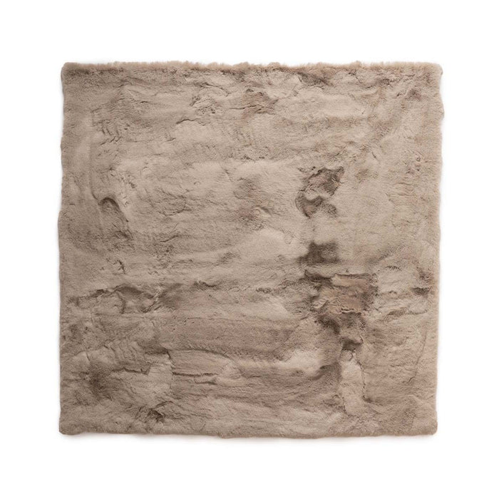 Tapeso Fluffy vloerkleed vierkant - Comfy Deluxe taupe - 100x100 cm