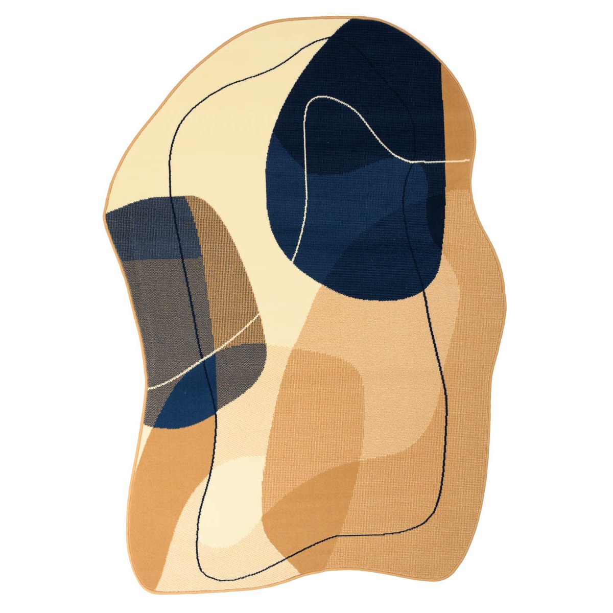 Tapeso Organisch vloerkleed - Ease Stone blauw - 160x230 cm