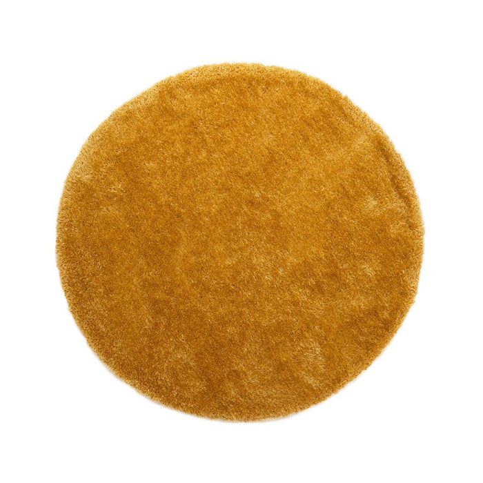 Tapeso Rond hoogpolig vloerkleed velvet - Posh goud - 120 cm