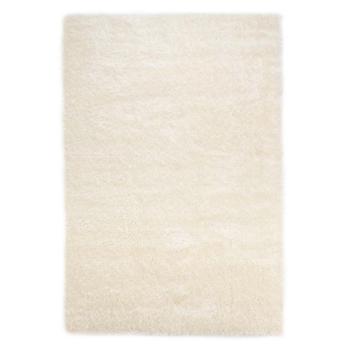 Tapeso Hoogpolig vloerkleed velvet - Posh wit - 80x150 cm