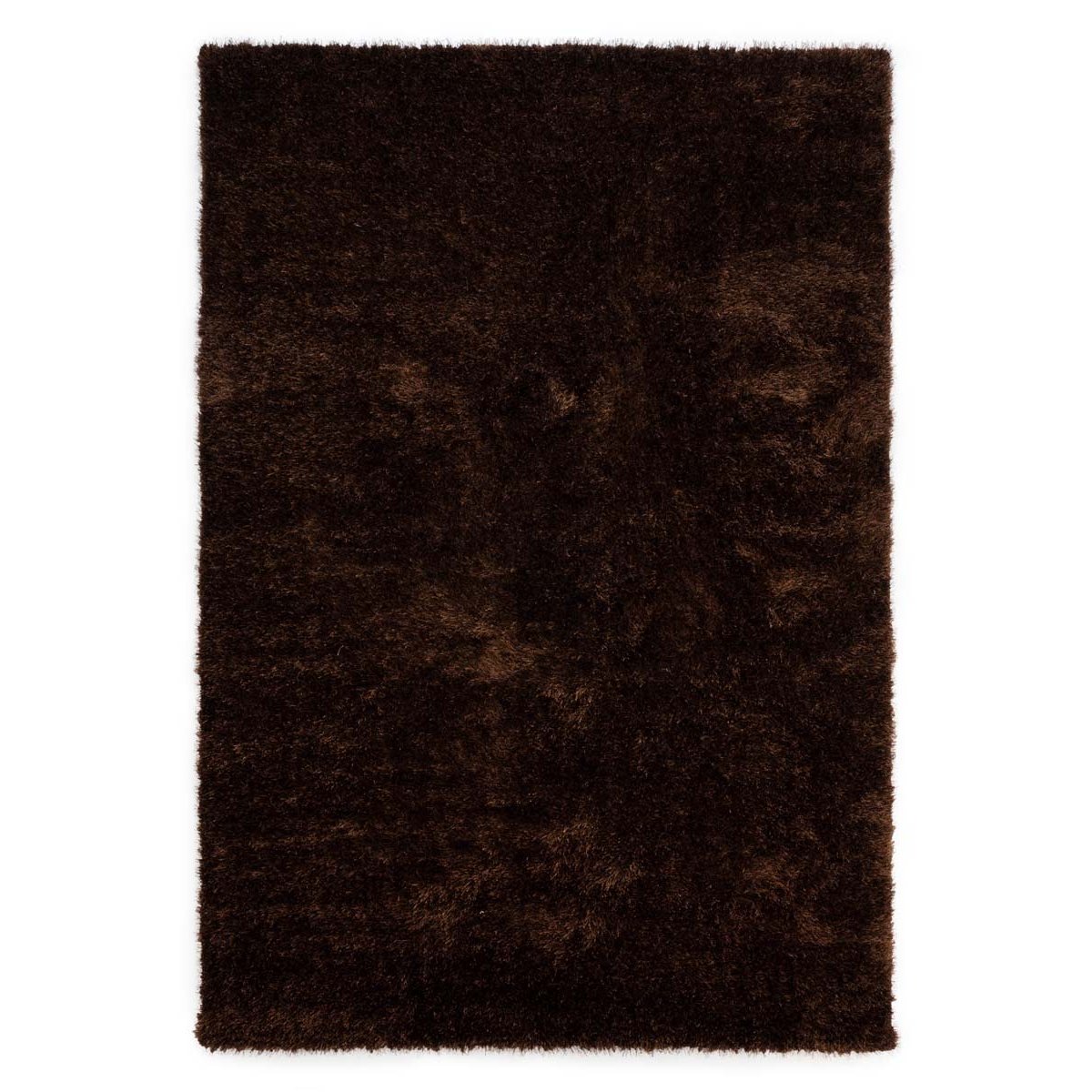 Tapeso Hoogpolig vloerkleed velvet - Posh donkerbruin - 200x300 cm