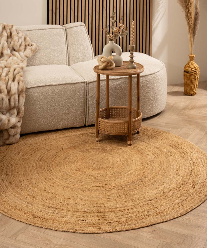 Boho&me Jute vloerkleed rond - Boho &amp; me - naturel - 160 cm