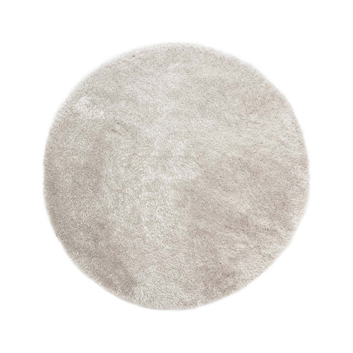 Tapeso Rond hoogpolig vloerkleed velvet - Posh lichtzilver - 200 cm