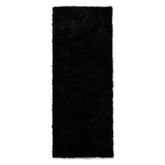 Tapeso Hoogpolige loper velvet - Posh zwart - 80x300 cm