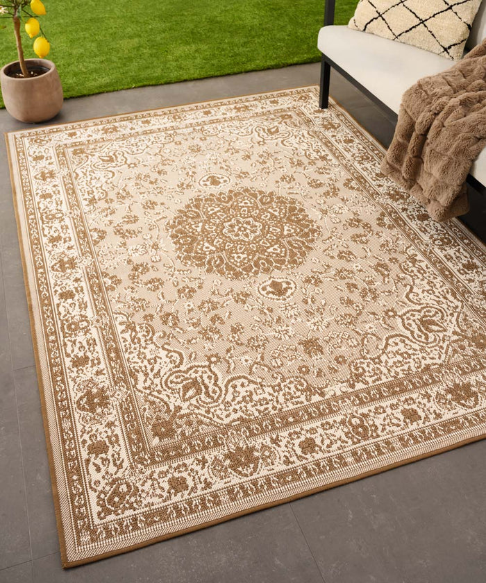 Tapeso Vintage buitenkleed - Flip Agnes lichtbruin - 160x220 cm