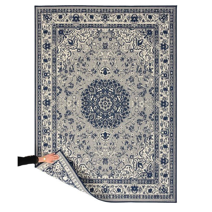 Tapeso Vintage buitenkleed - Flip Agnes donkerblauw - 200x280 cm