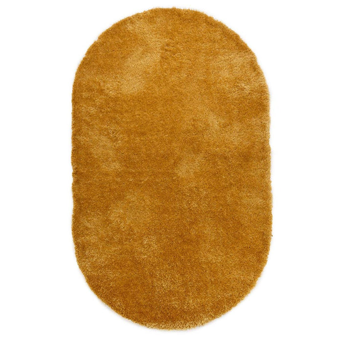 Tapeso Ovaal hoogpolig vloerkleed velvet - Posh goud - 240x340 cm