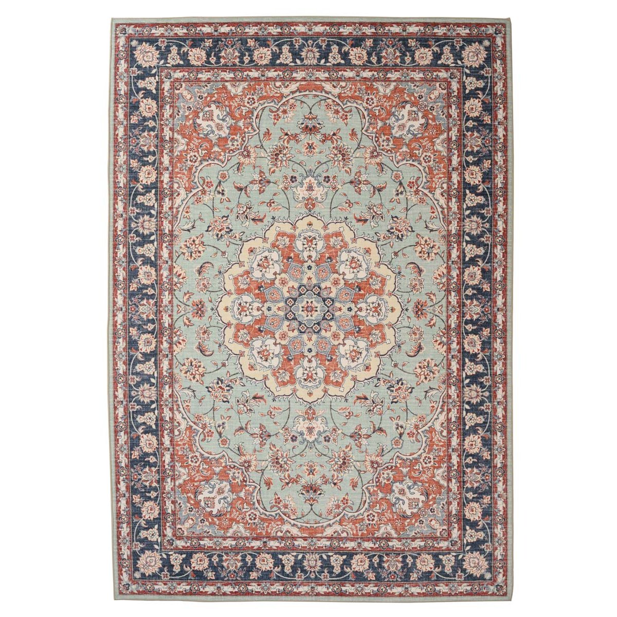 Heritaged Vintage buitenkleed - Valenca Nova saliegroen|rood - 230x330