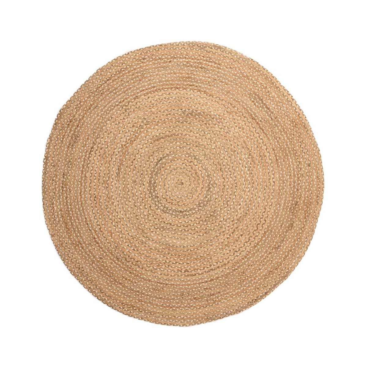 Boho&me Jute vloerkleed rond - Braided - naturel - 120 cm