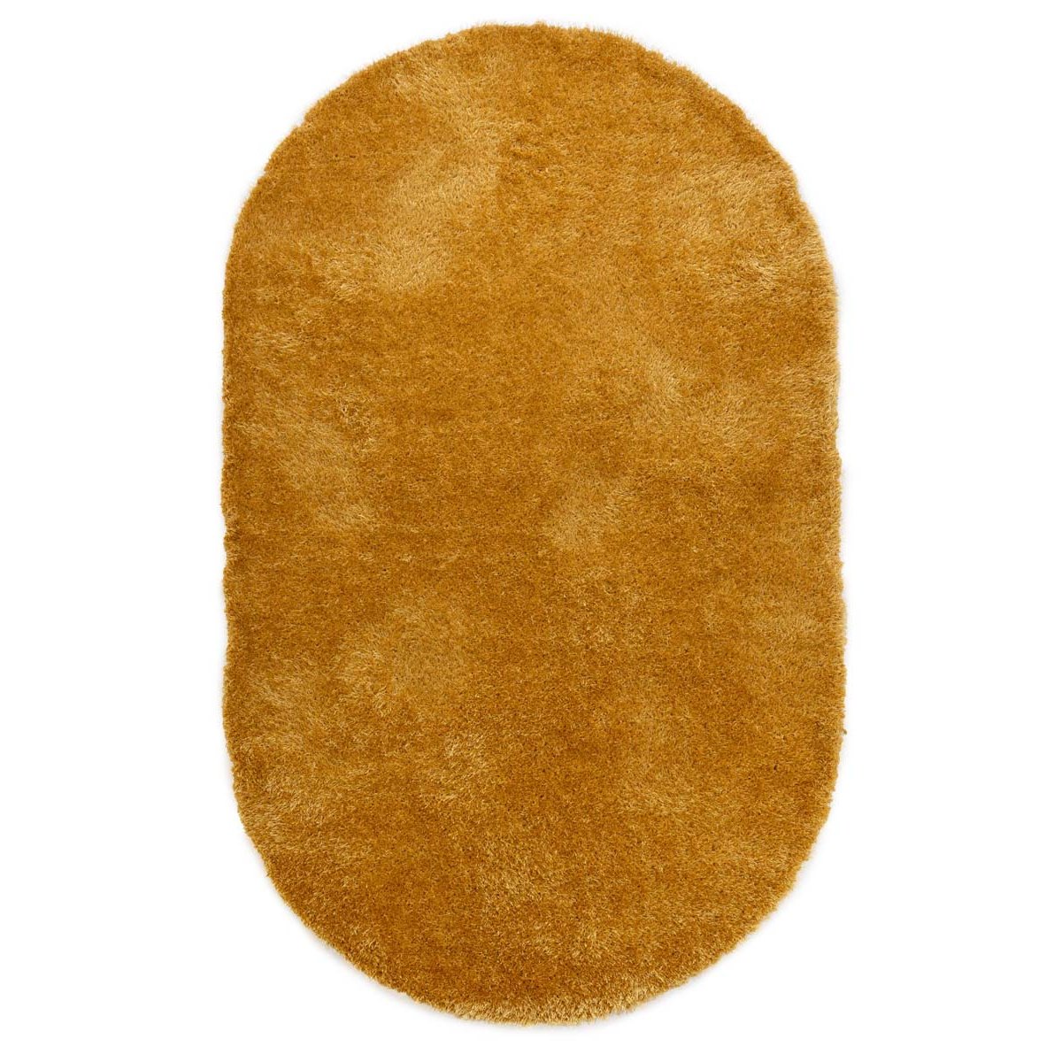 Tapeso Ovaal hoogpolig vloerkleed velvet - Posh goud - 200x300 cm