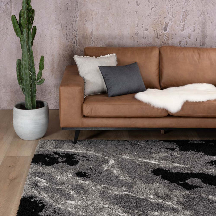 Boho&me Hoogpolig vloerkleed Marble Artisan - grijs - 280x380 cm