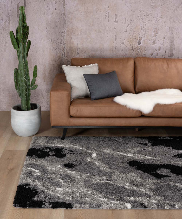 Boho&me Hoogpolig vloerkleed Marble Artisan - grijs - 280x380 cm