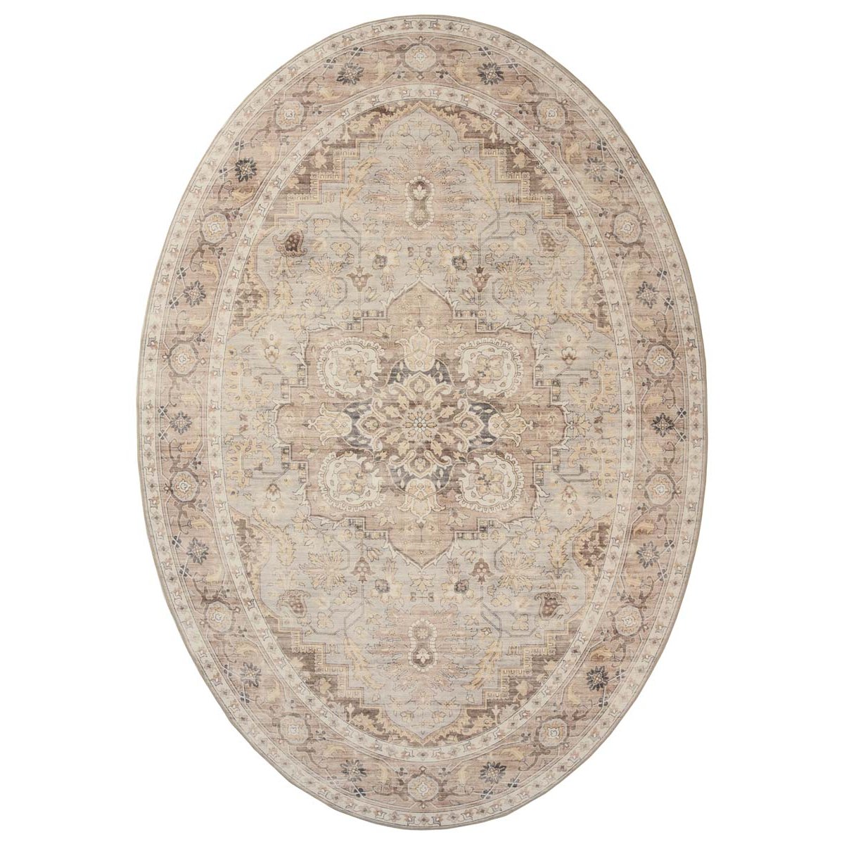 Heritaged Buitenkleed ovaal Vintage - Valenca Fino lichtgrijs|beige -