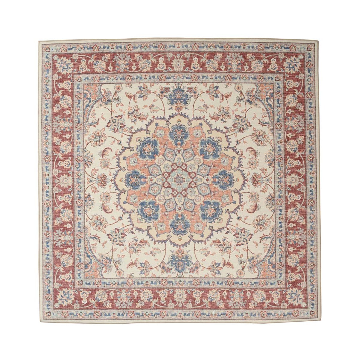 Heritaged Buitenkleed vierkant Vintage - Valenca Nova crème|rood -