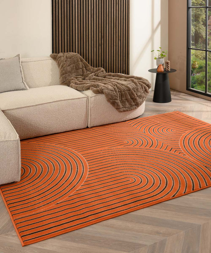 Tapeso Japandi vloerkleed - Ease Akira terra - 160x230 cm