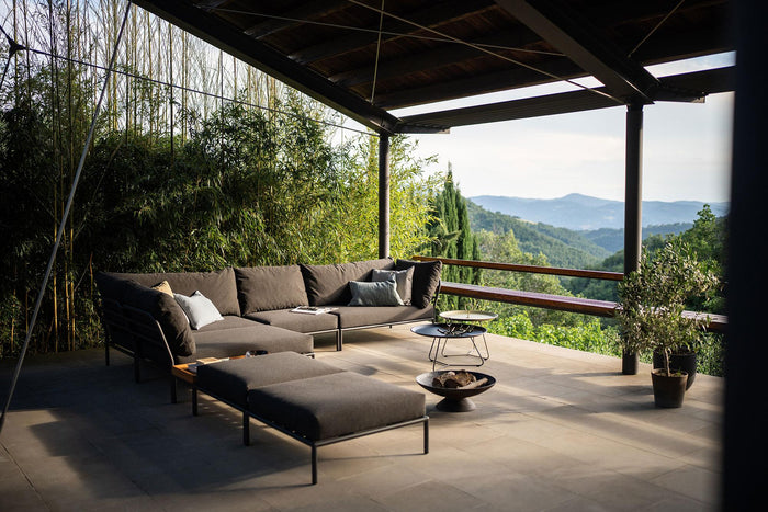 Houe Level2 Cozy Corner loungebank rechts frame wit stof Ash