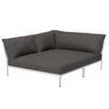 Houe Level2 Cozy Corner loungebank links frame wit stof Darkgrey basic