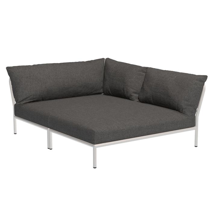 Houe Level2 Cozy Corner loungebank rechts frame wit stof Darkgrey