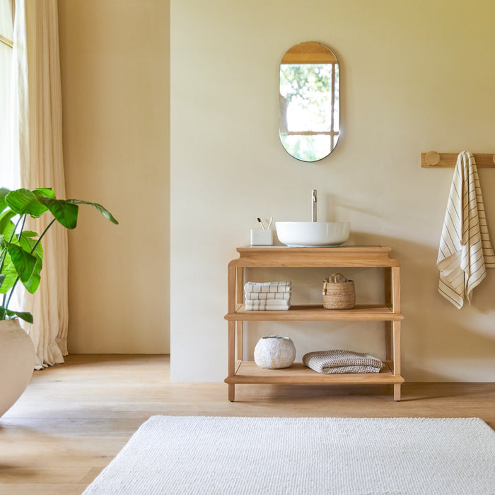 Tikamoon - Massief teakhouten wastafelmeubel Achille 95 cm