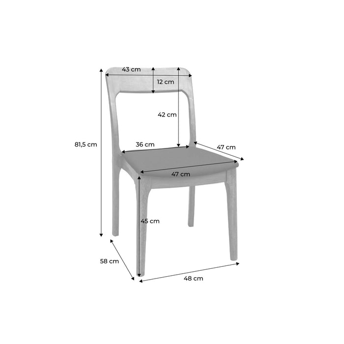 sweeek - Vintage stoel van heveahout en stof (set van 2)